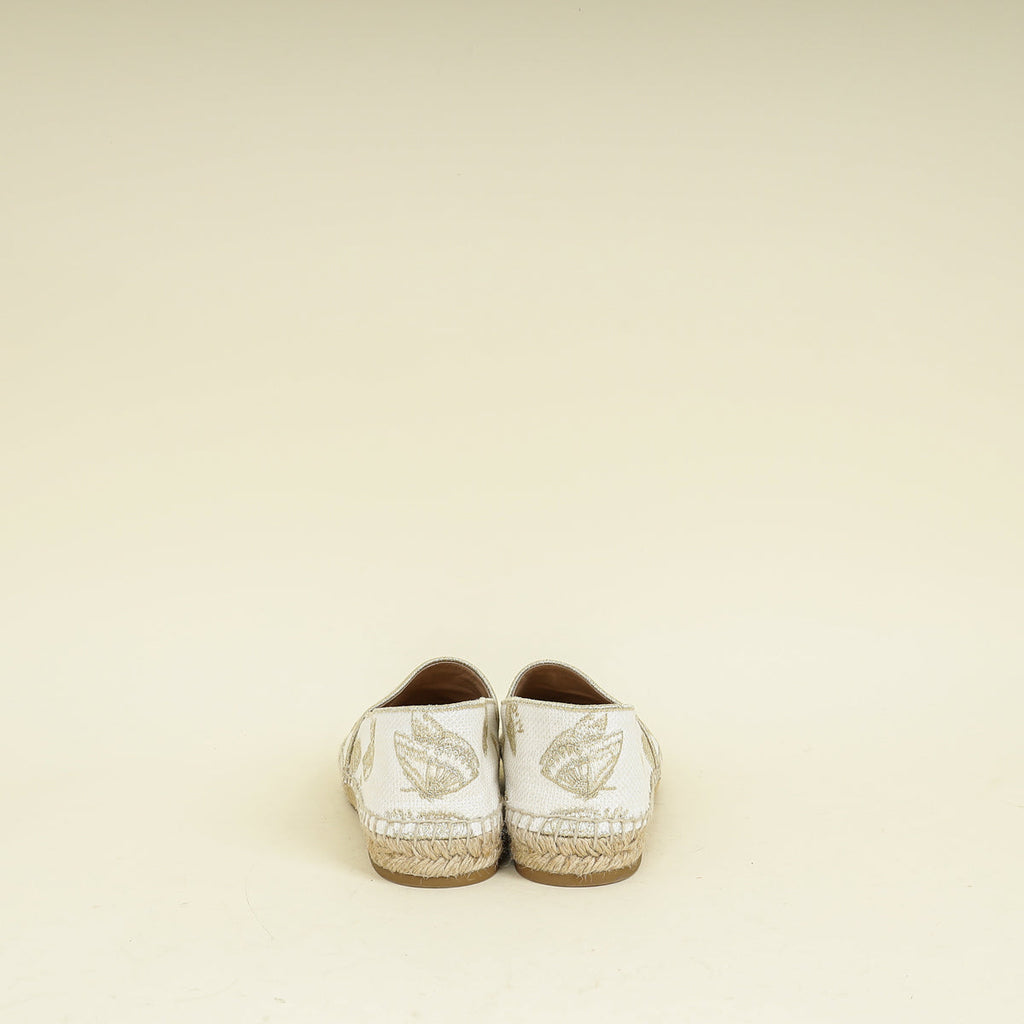 Christian Dior Bicolor Butterfly Embroidered Granville Espadrille 37