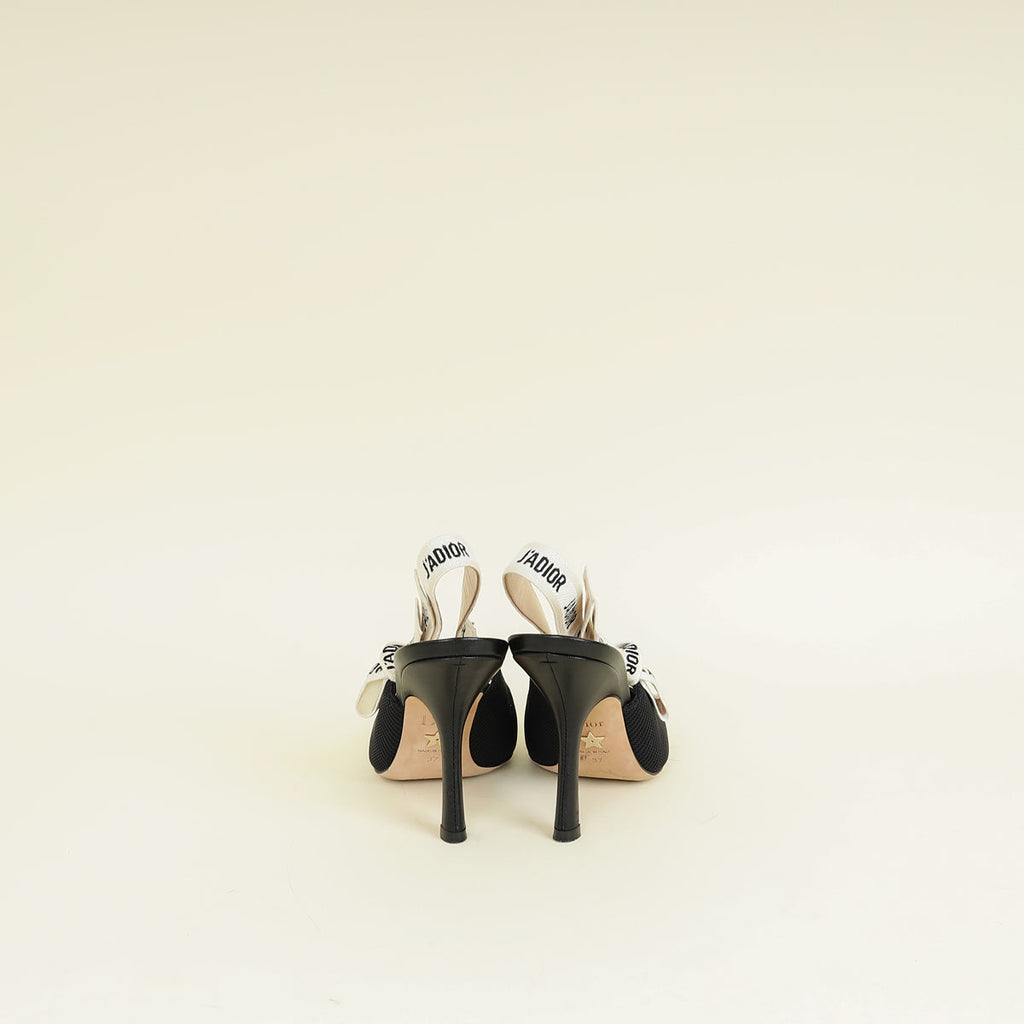 Christian Dior Black J'Adior Technical Fabric Slingback Pump 37