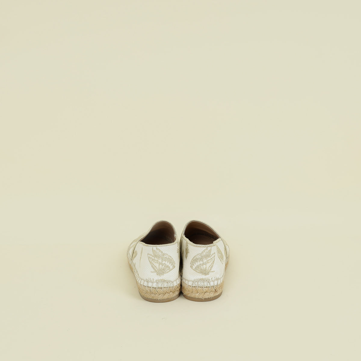 Christian Dior Latte Gold Butterfly Embroidered Granville Espadrille 37