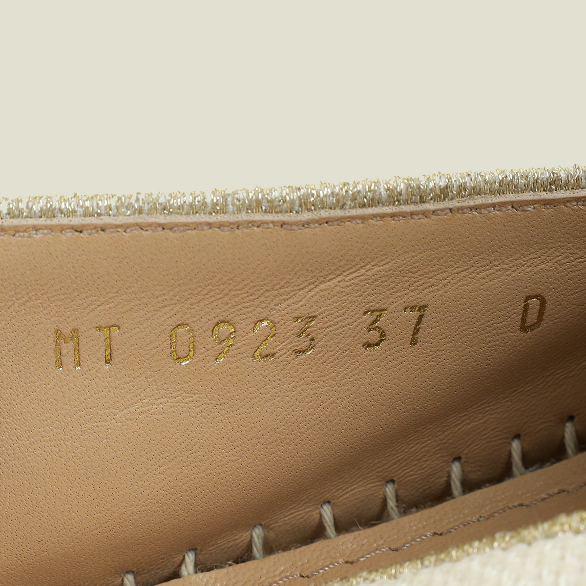 Christian Dior Latte Gold Butterfly Embroidered Granville Espadrille 37