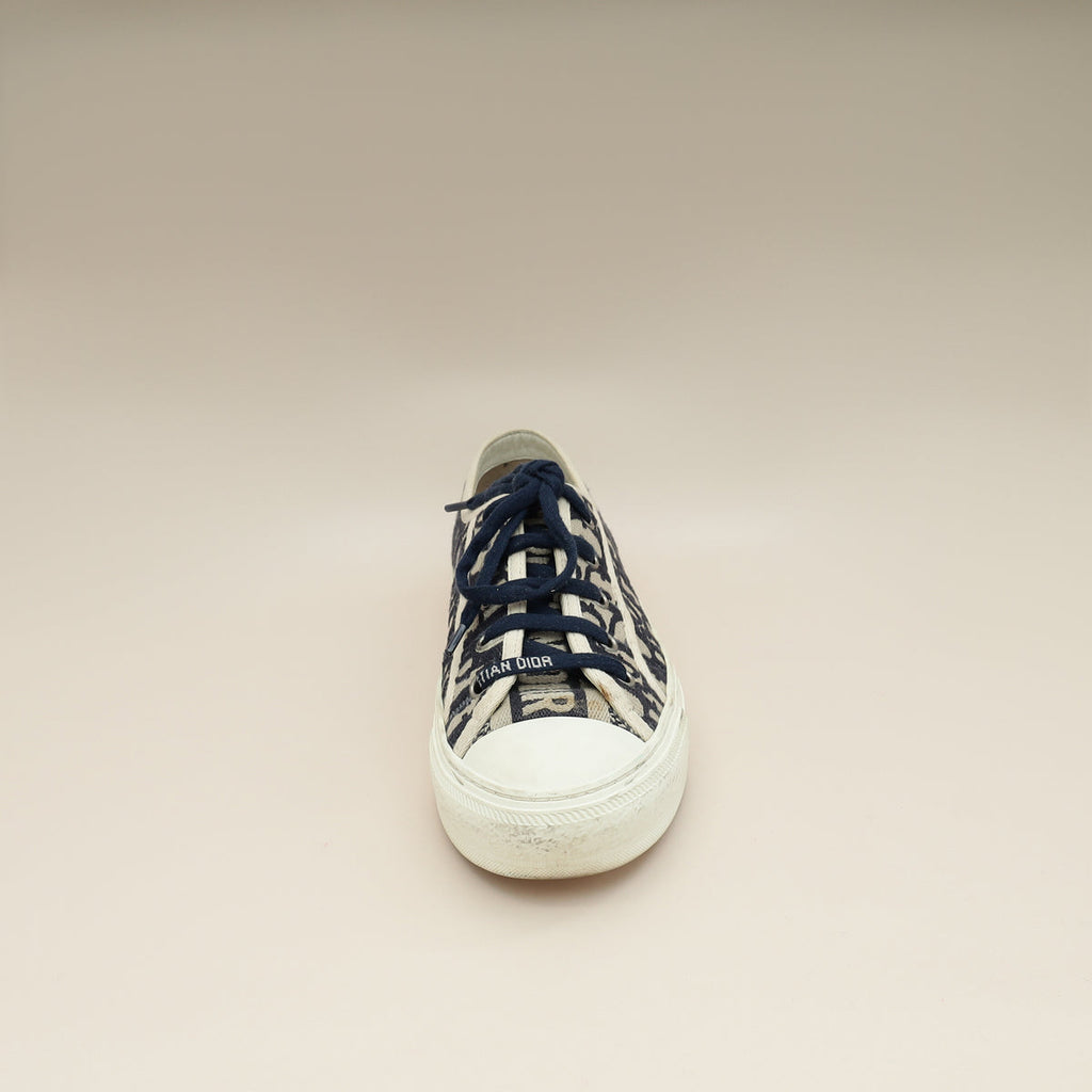 Christian Dior Navy Blue Oblique Oblique Walk N' Dior Low Top Sneaker 37