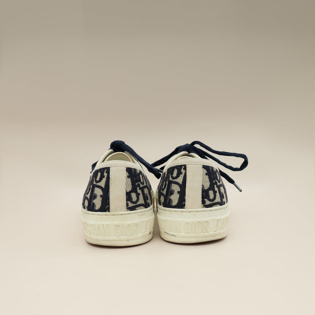 Christian Dior Navy Blue Oblique Oblique Walk N' Dior Low Top Sneaker 37