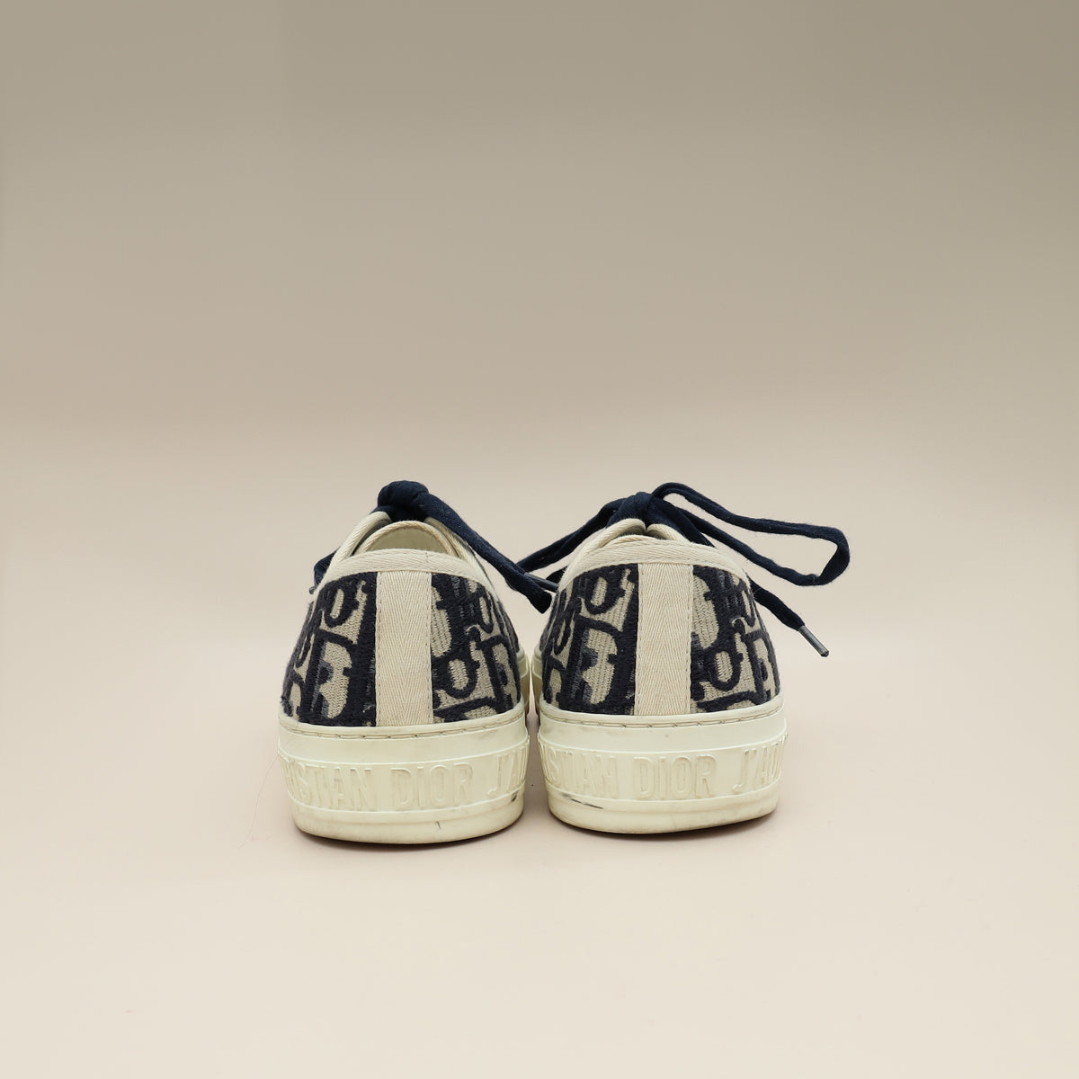 Christian Dior Navy Blue Oblique Oblique Walk N' Dior Low Top Sneaker 37