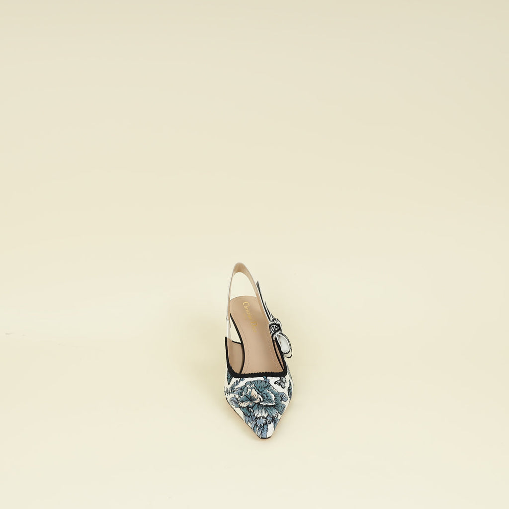 Christian Dior J'adior Butterfly Embroidered Flat Slingback 37
