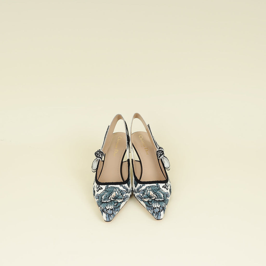 Christian Dior J'adior Butterfly Embroidered Flat Slingback 37
