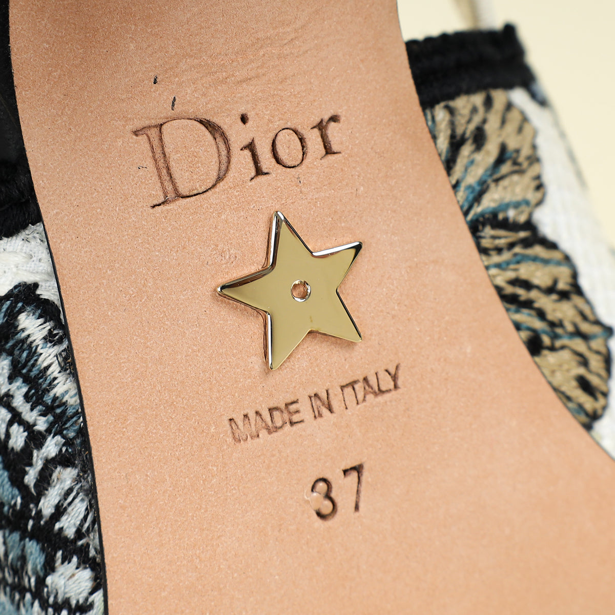 Christian Dior J'adior Butterfly Embroidered Flat Slingback 37