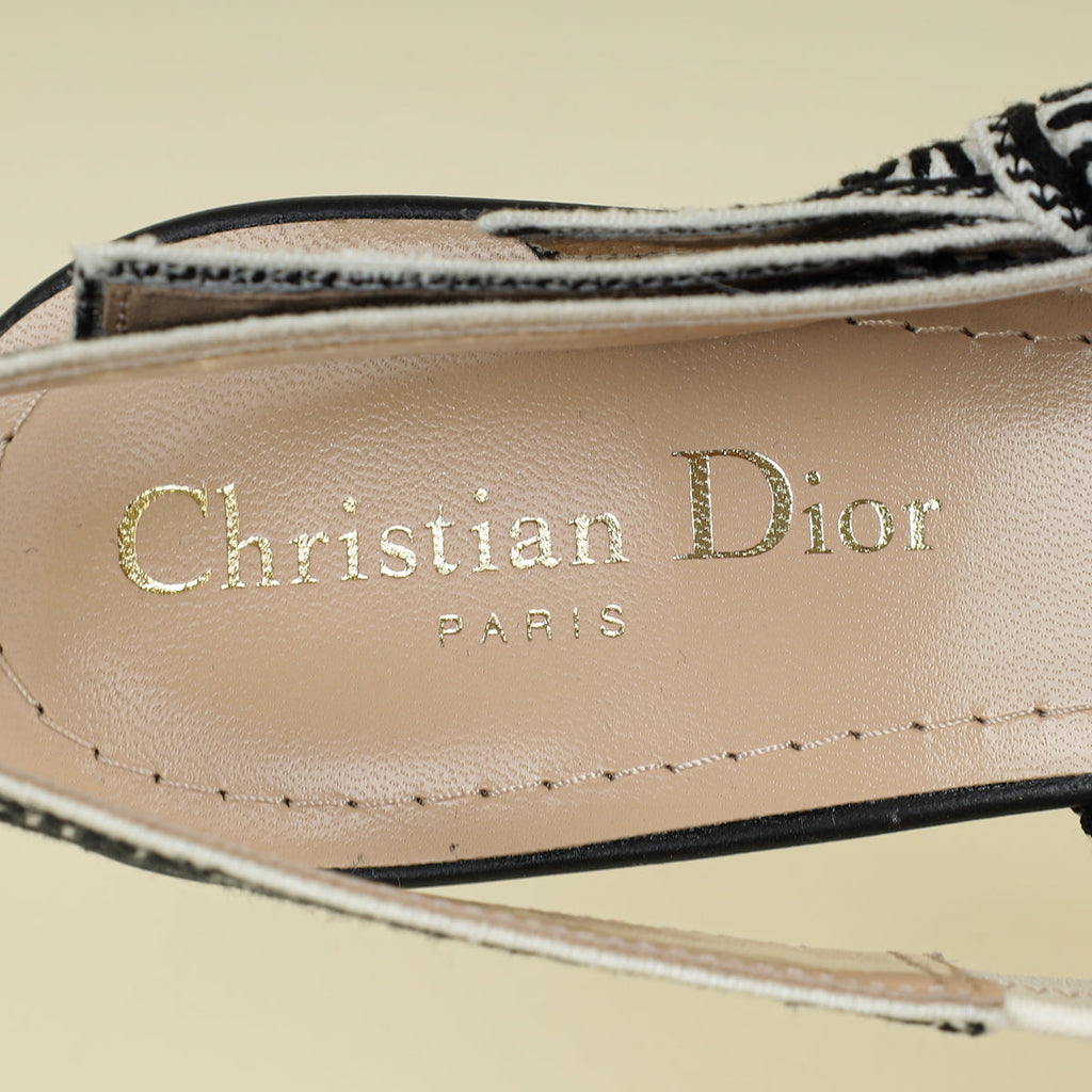 Christian Dior J'adior Butterfly Embroidered Flat Slingback 37