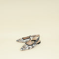Christian Dior White Multicolor J'adior Floral Embroidered Flat Slingback 37