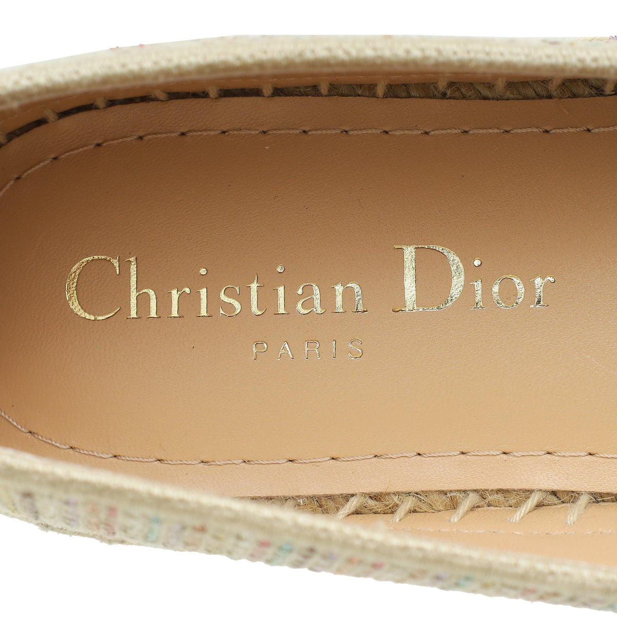 Christian Dior Beige Romance Lurex Technical Granville Espadrille 37