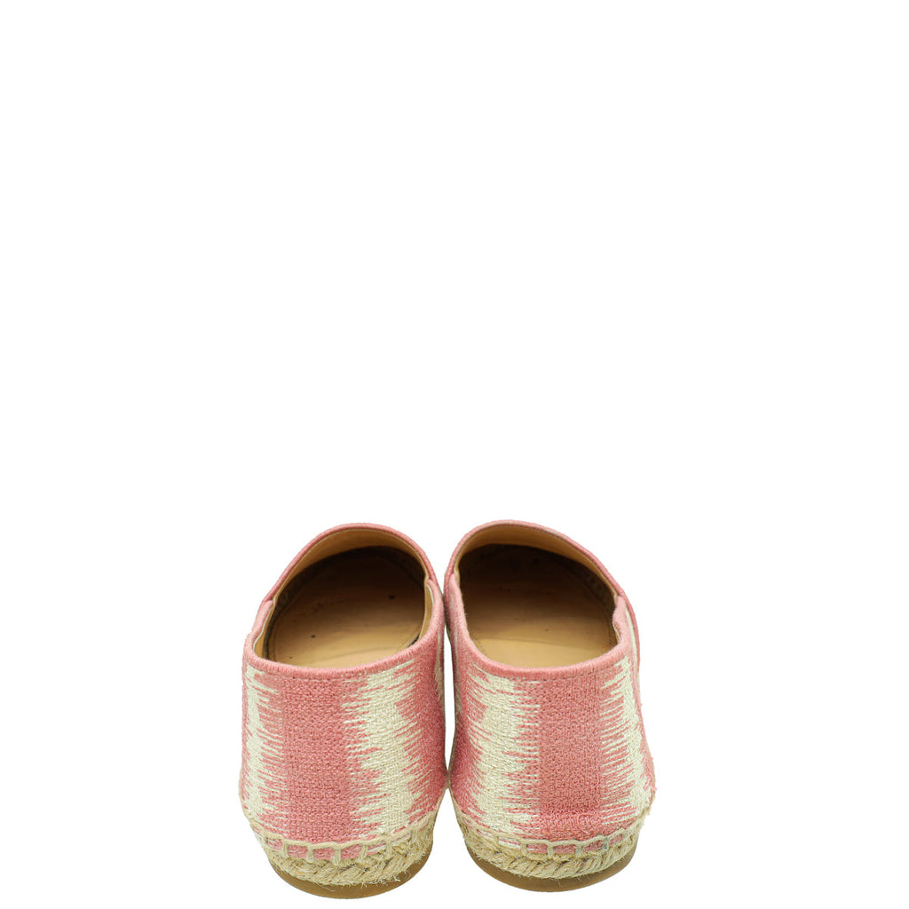 Christian Dior Bicolor D-Stripes Cotton Granville Espadrille 38.5