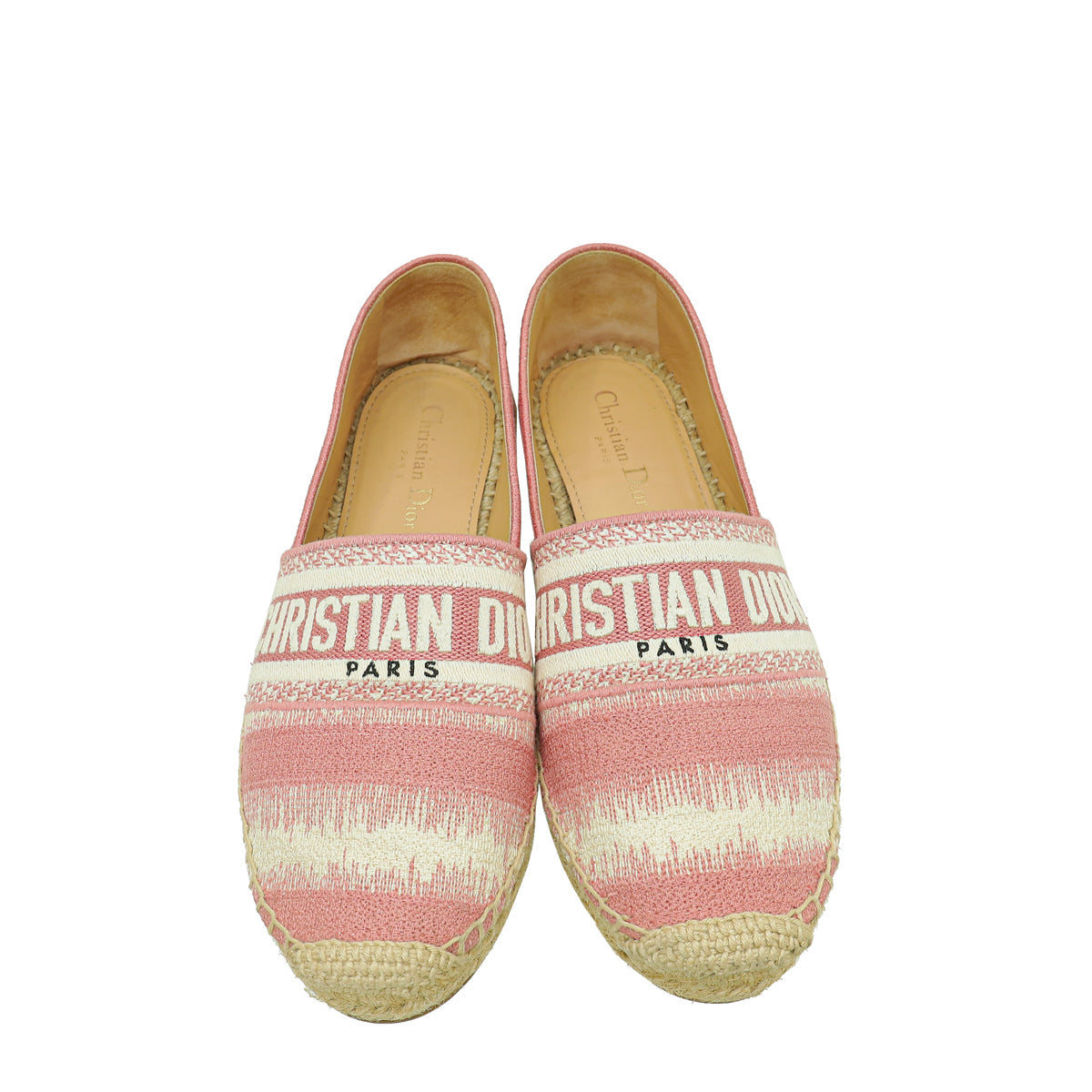 Christian Dior Bicolor D-Stripes Cotton Granville Espadrille 38.5
