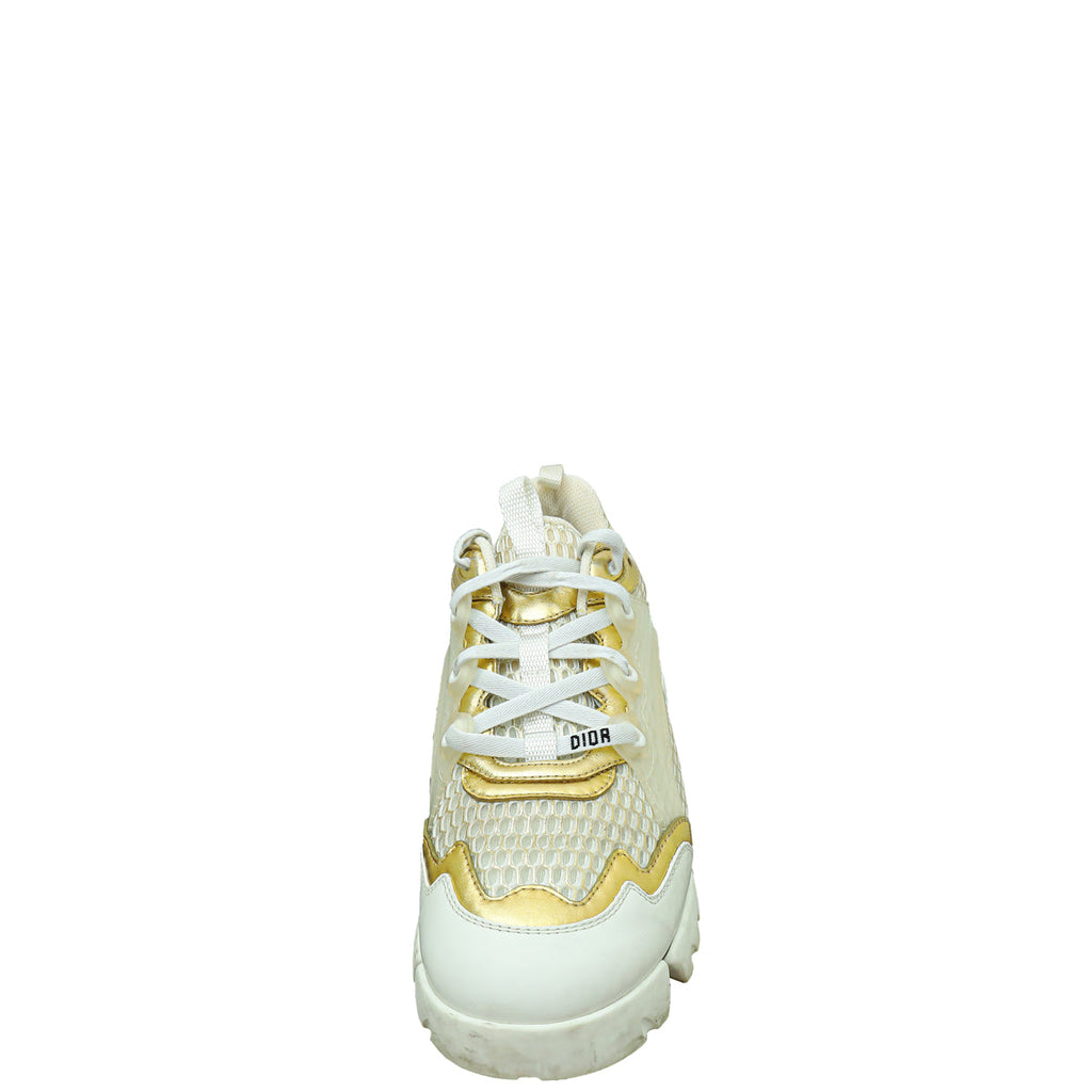 Christian Dior Bicolor Technical Metallic Mesh D Connect Sneaker 38.5