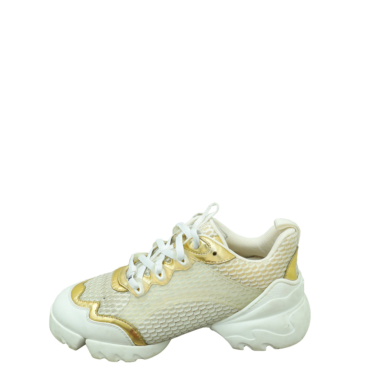 Christian Dior Bicolor Technical Metallic Mesh D Connect Sneaker 38.5