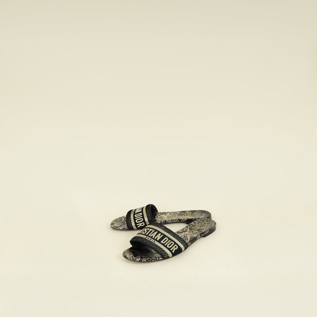Christian Dior Bicolor JHR Lurex Embroidered Dway Sandal 38.5