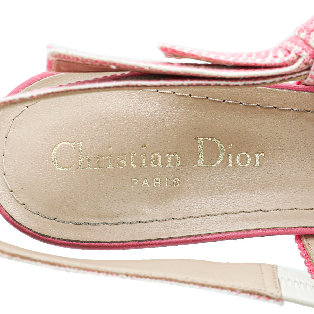 Christian Dior Bicolor J'adior Houndstooth Embroidered Slingback 38.5