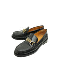 Christian Dior Black Brushed Code Loafers 38