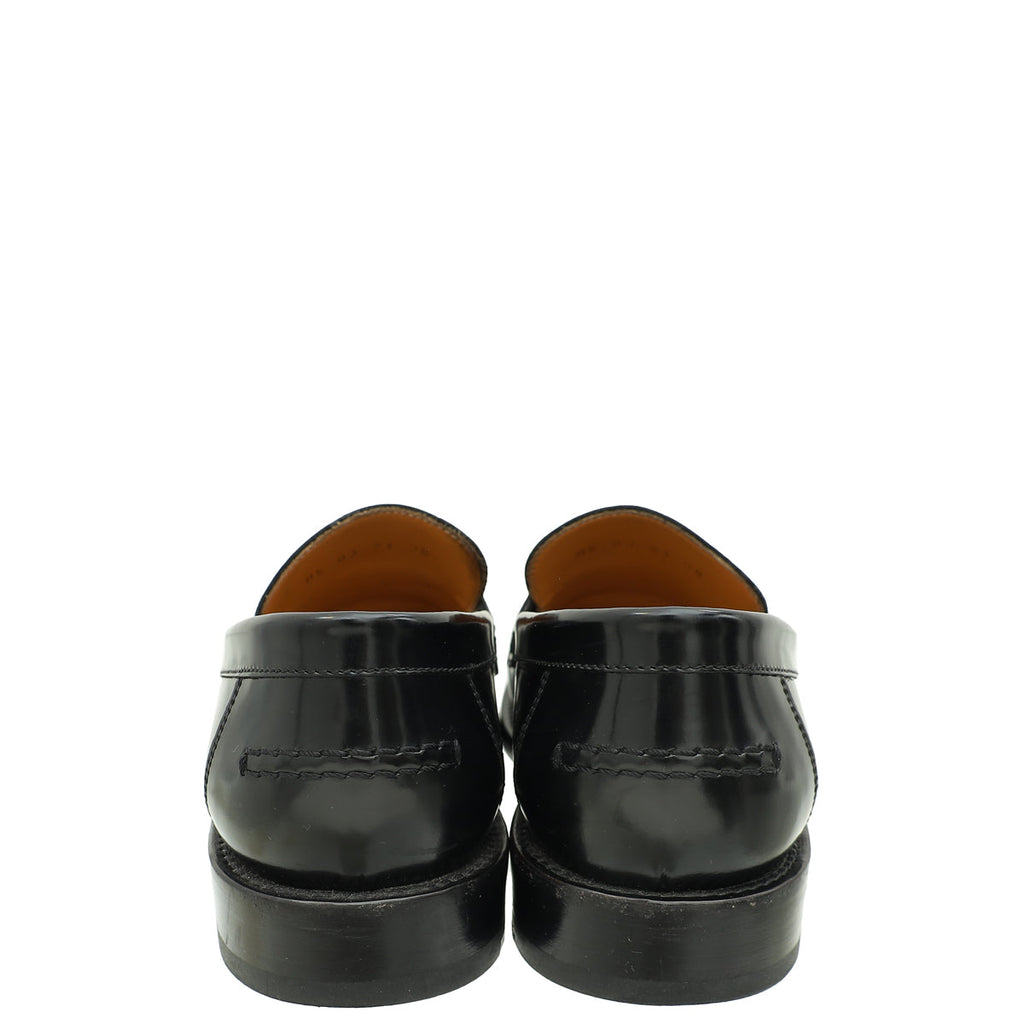 Christian Dior Black Brushed Code Loafers 38