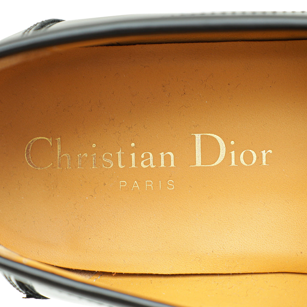 Christian Dior Black Brushed Code Loafers 38