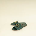 Christian Dior Leaf Green 30 Montaigne Flat Slides 38