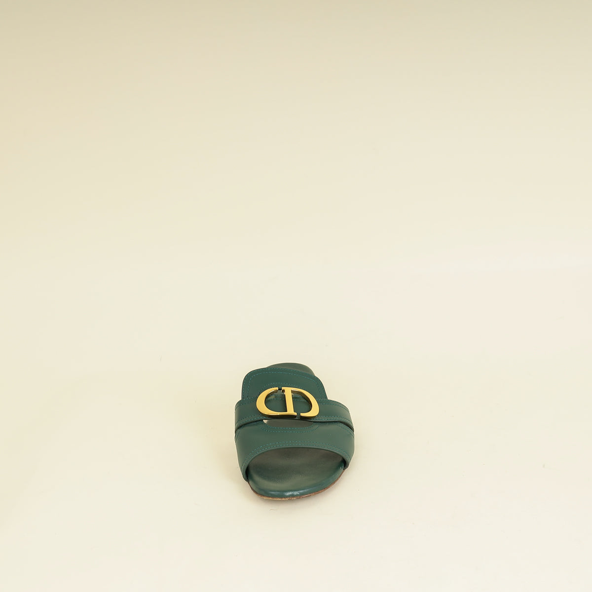 Christian Dior Leaf Green 30 Montaigne Flat Slides 38