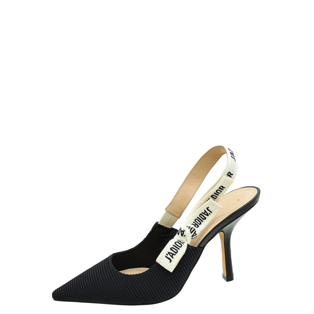 Christian Dior Black J'Adior Technical Slingback Pump 38