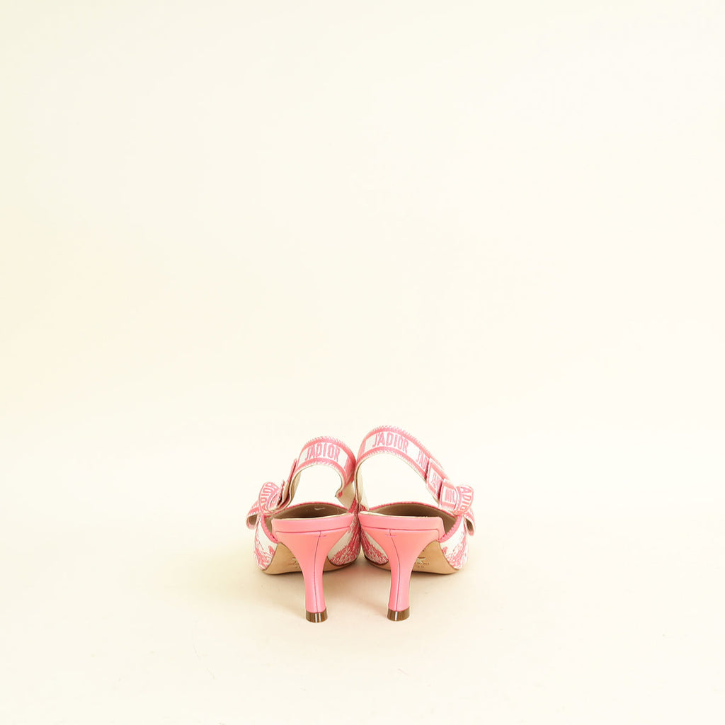 Christian Dior Bicolor J'adior Toile De Jouy Embroidered Slingback Pump Toile De Jouy