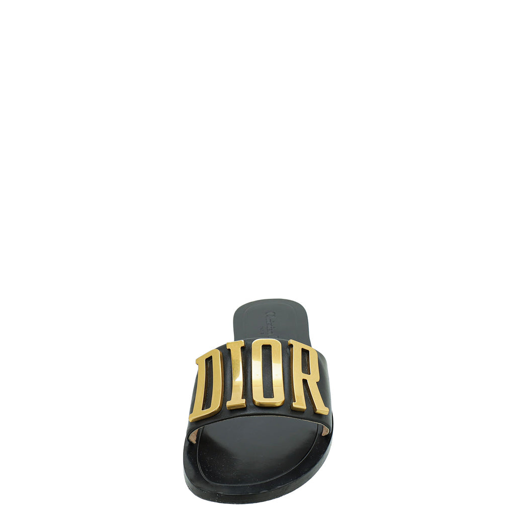Christian Dior Black Dio(r)evolution Slide Sandals 38