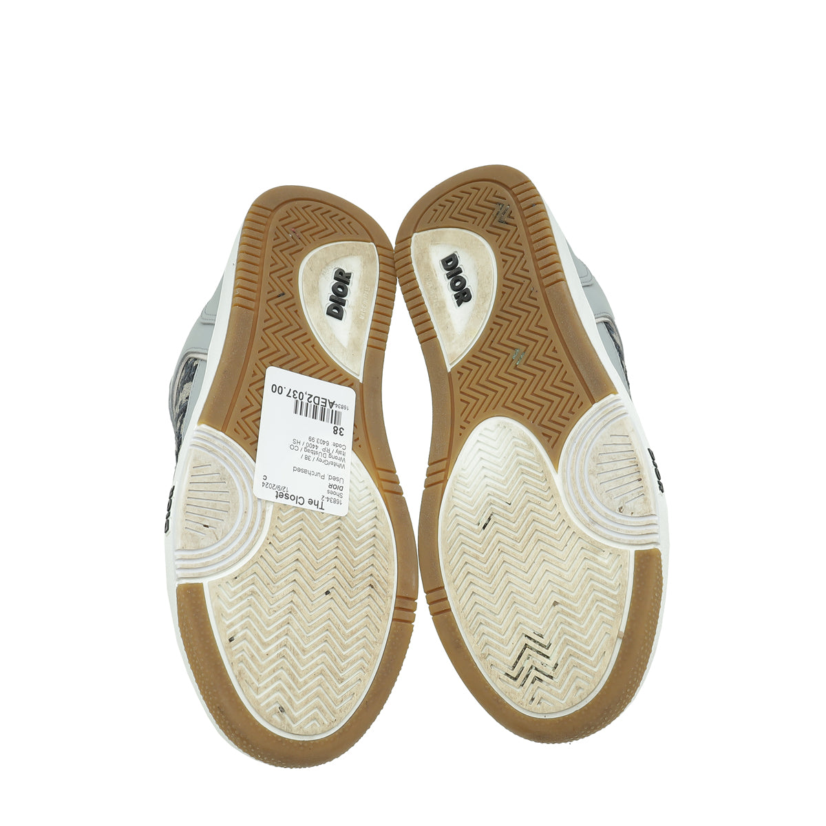Christian Dior Bicolor Oblique B27 Low-Top Sneaker 38