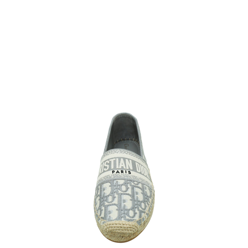Christian Dior Bicolor Oblique Embroidered Granville Espadrille 38