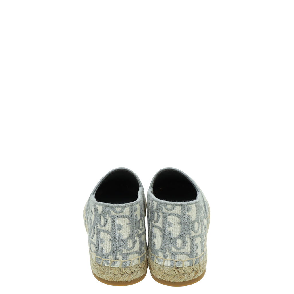 Christian Dior Bicolor Oblique Embroidered Granville Espadrille 38