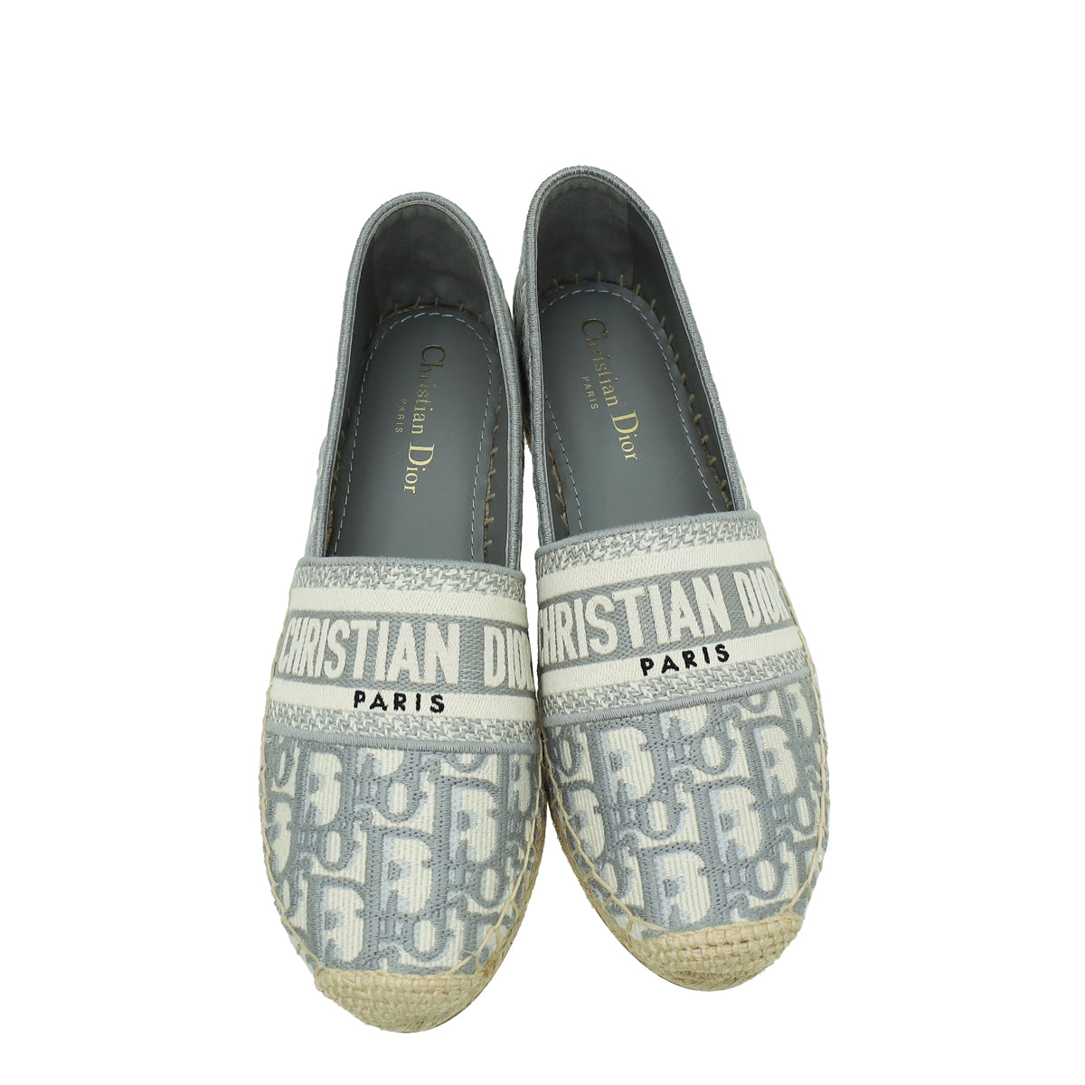 Christian Dior Bicolor Oblique Embroidered Granville Espadrille 38