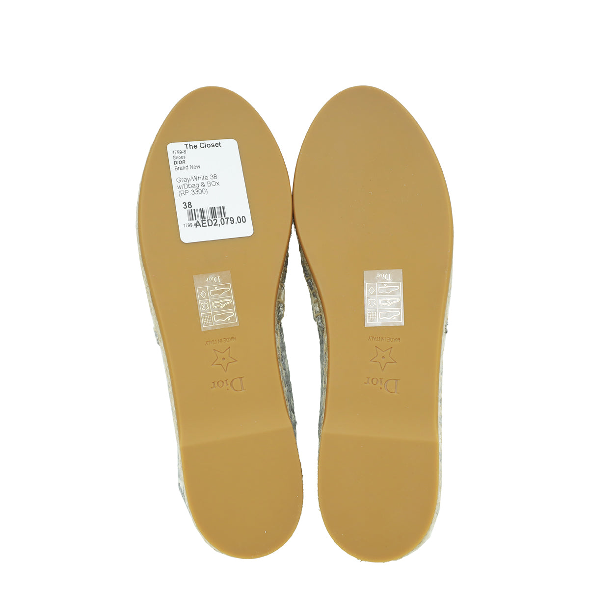Christian Dior Bicolor Oblique Embroidered Granville Espadrille 38