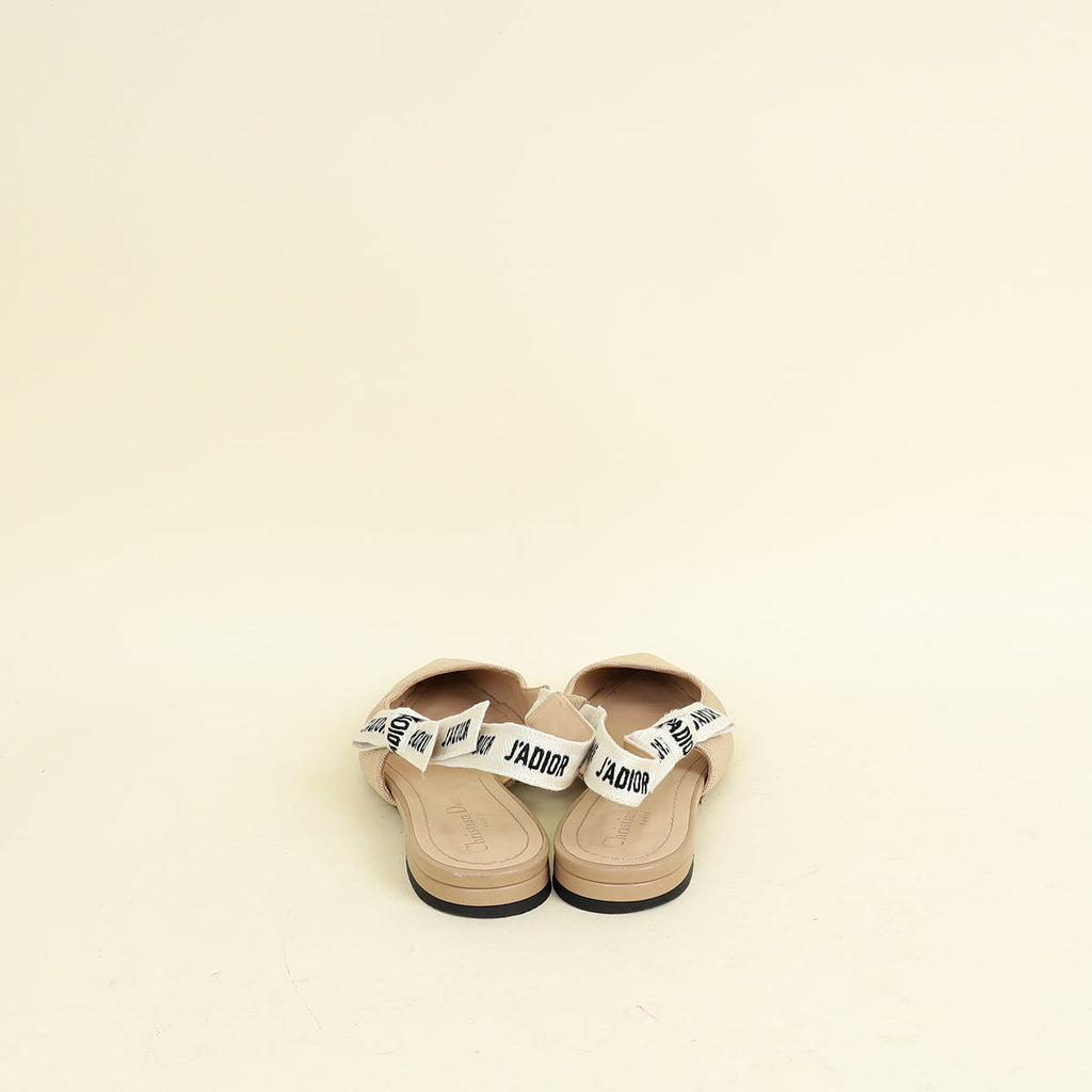 Christian Dior Beige J'adior Flat Slingback 38