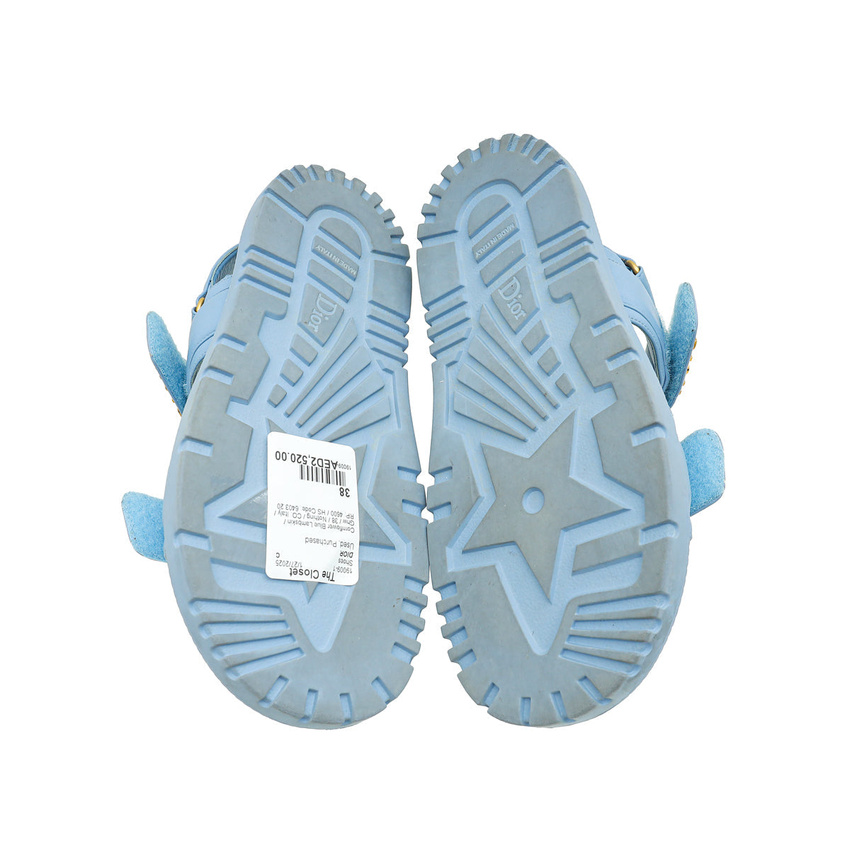 Christian Dior Cornflower Blue Dioract Sandal 38