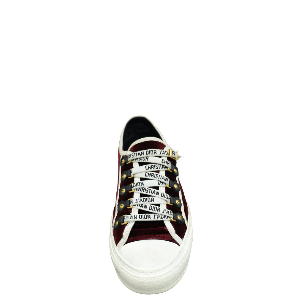 Christian Dior  Burgundy Velvet Walk'n'Dior Low Top Sneaker 38.5