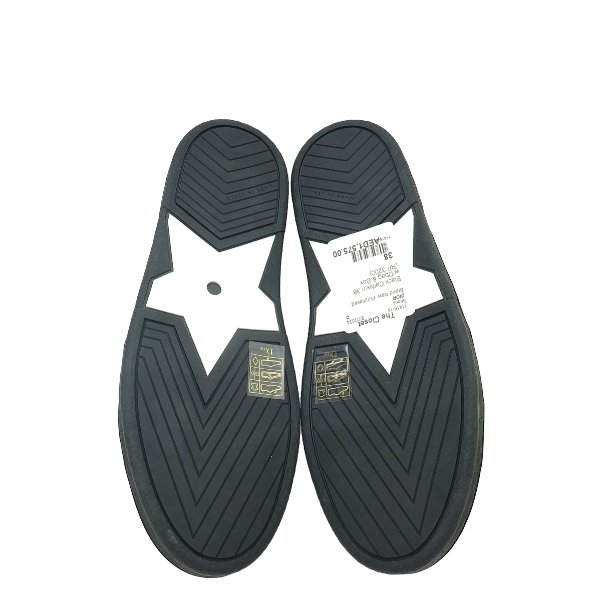 Christian Dior Black CD Lace Up Sneakers 38