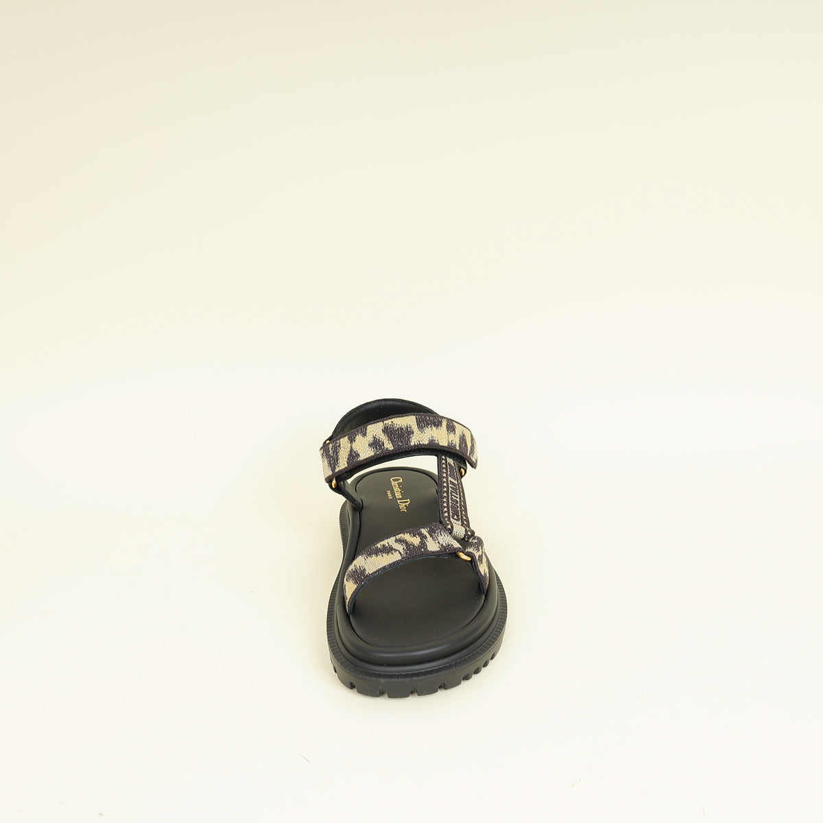 Christian Dior Bicolor Mizza Cotton Embroidered D-Wave Sandal 38