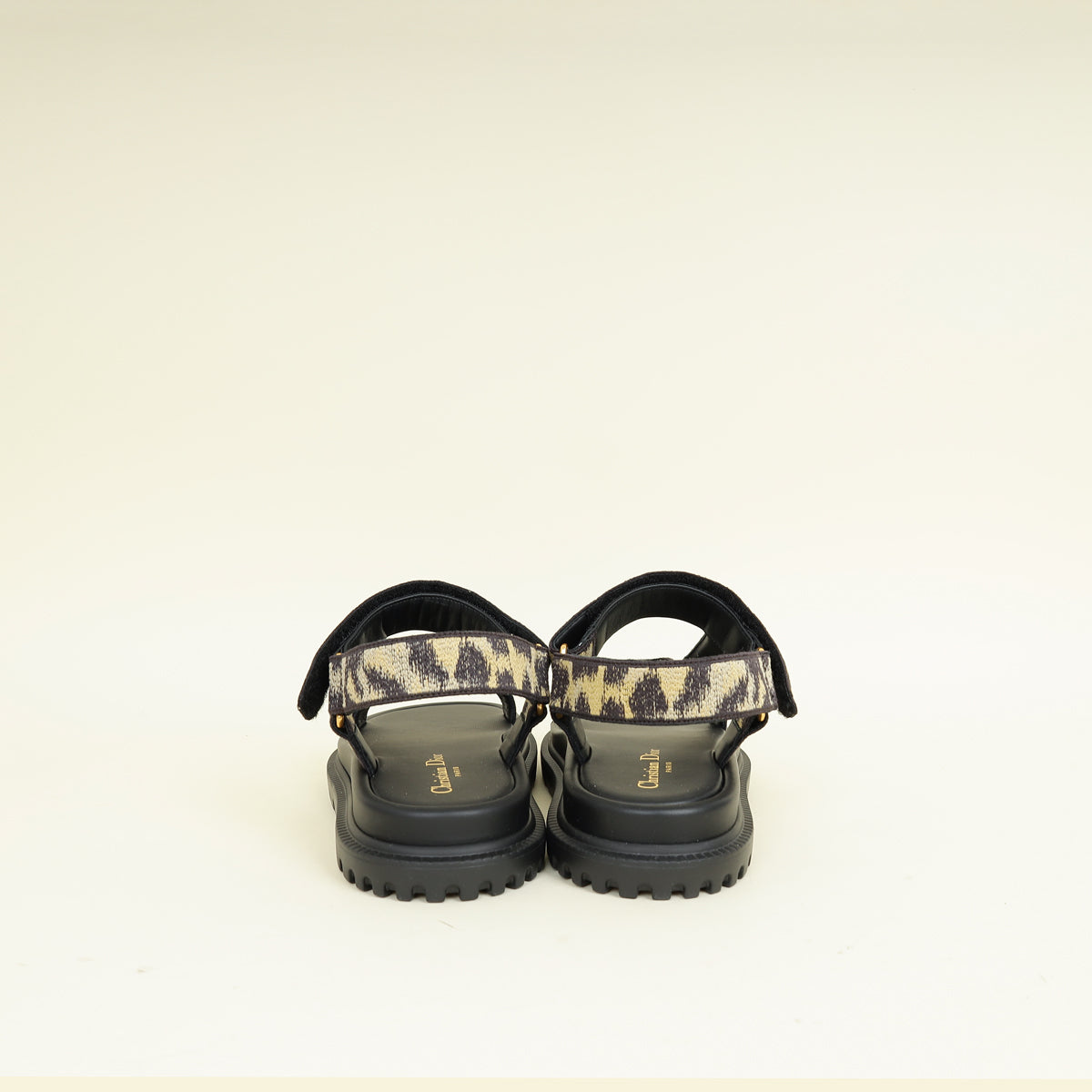 Christian Dior Bicolor Mizza Cotton Embroidered D-Wave Sandal 38