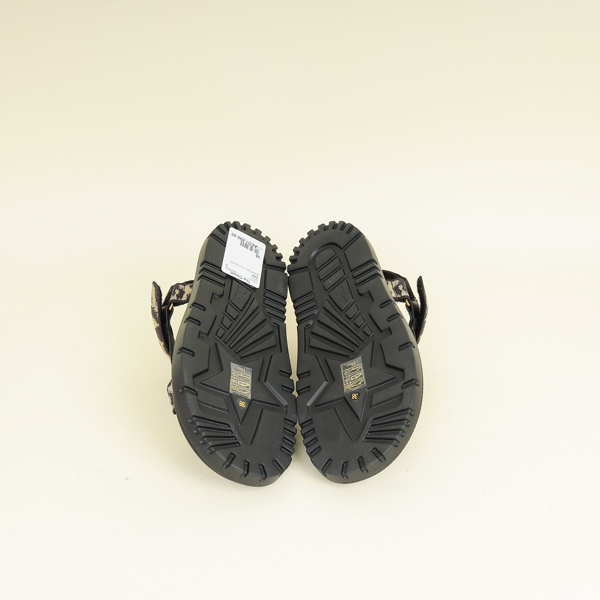 Christian Dior Bicolor Mizza Cotton Embroidered D-Wave Sandal 38