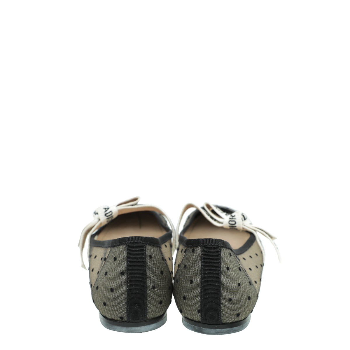 Christian Dior Black Miss J'adior Mesh Dot Flat Ballerina 39.5