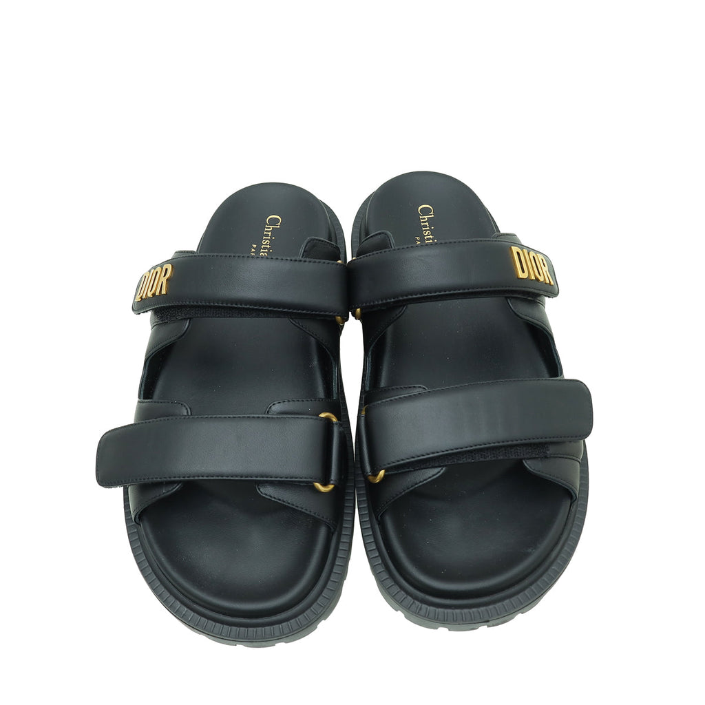Christian Dior Black Dioract Slide Sandal 39