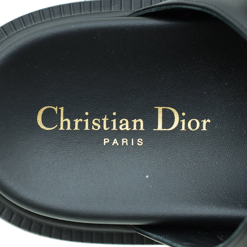 Christian Dior Black Dioract Slide Sandal 39