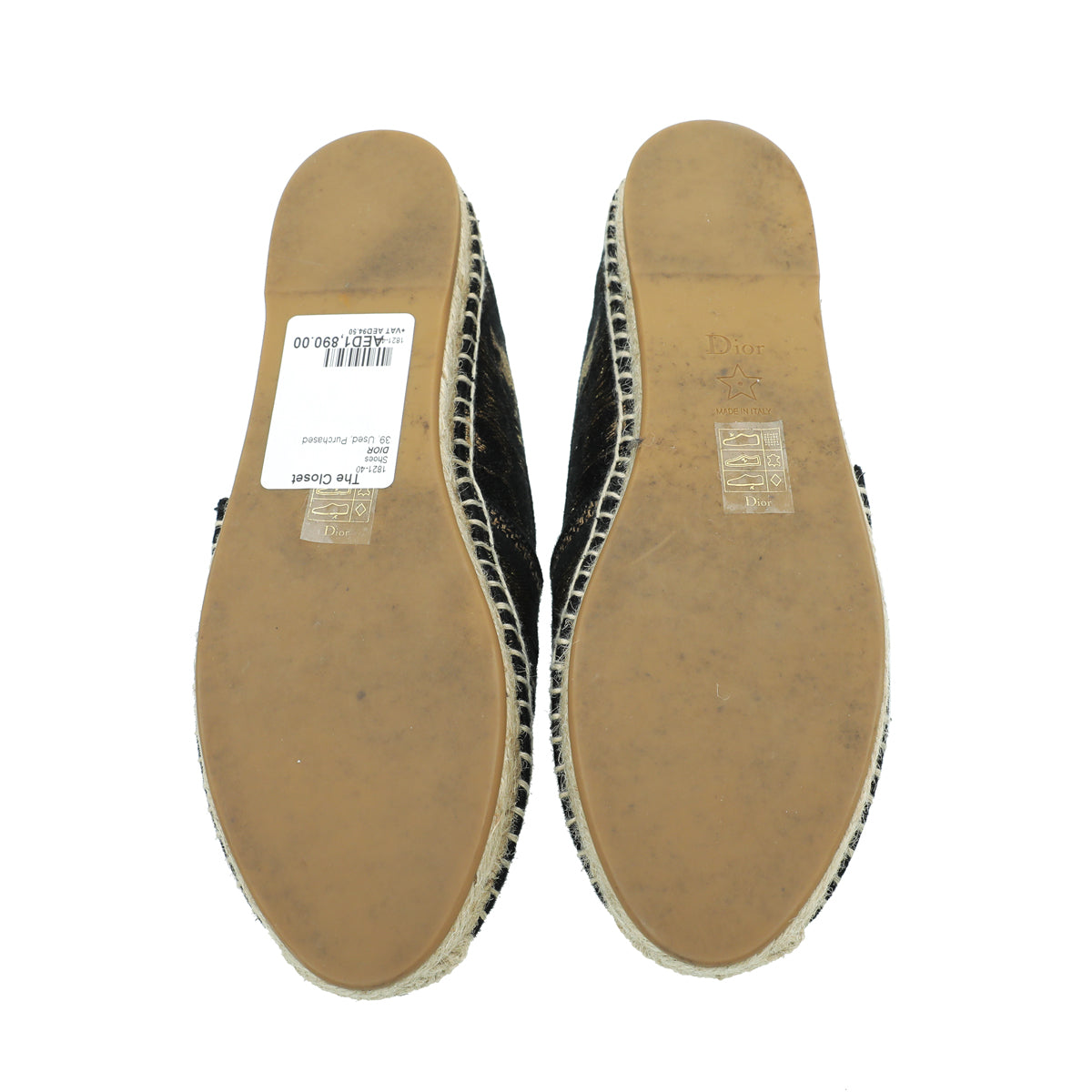 Christian Dior Bicolor Mizza Lurex Embroidered Granville Espadrille 39