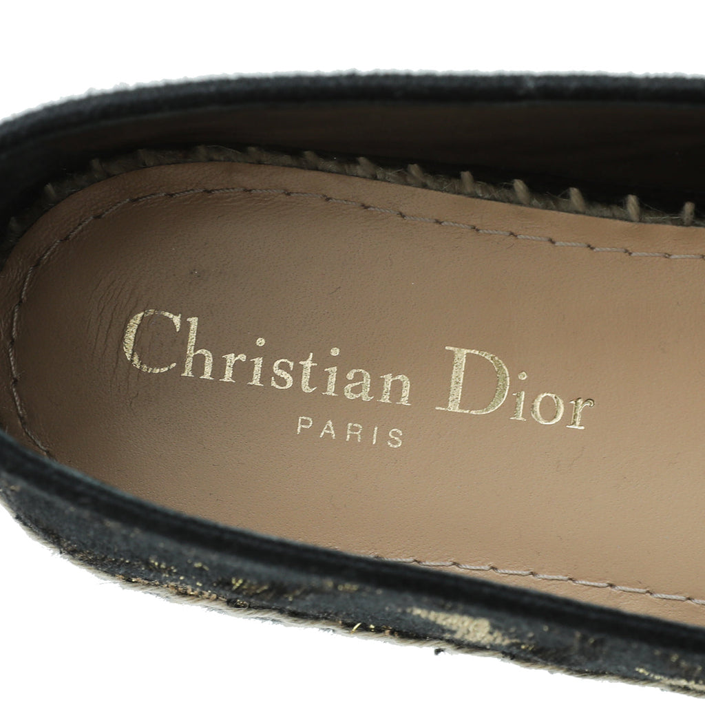 Christian Dior Bicolor Mizza Lurex Embroidered Granville Espadrille 39