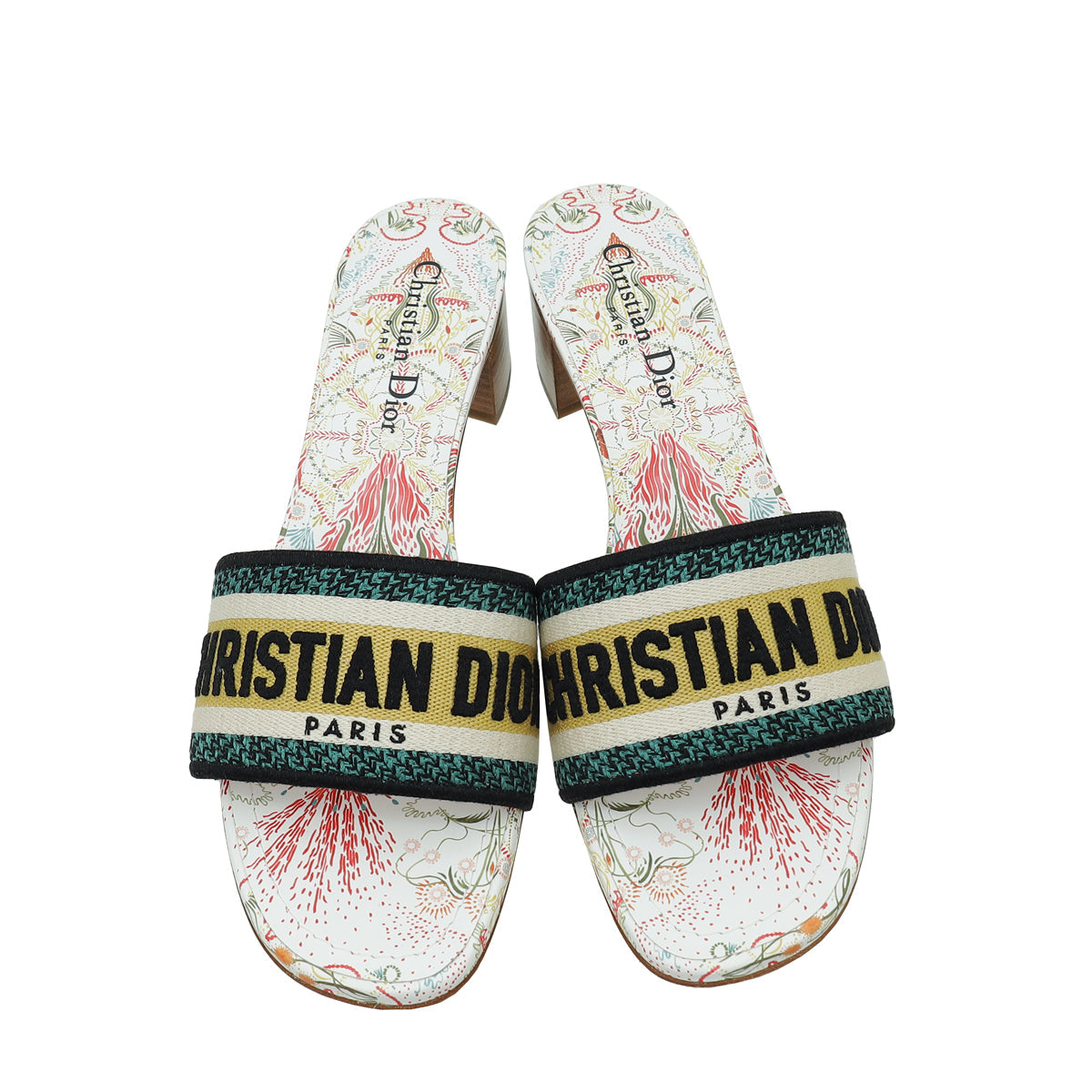 Christian Dior Multicolor Dway Embroidered Heeled Mules 39