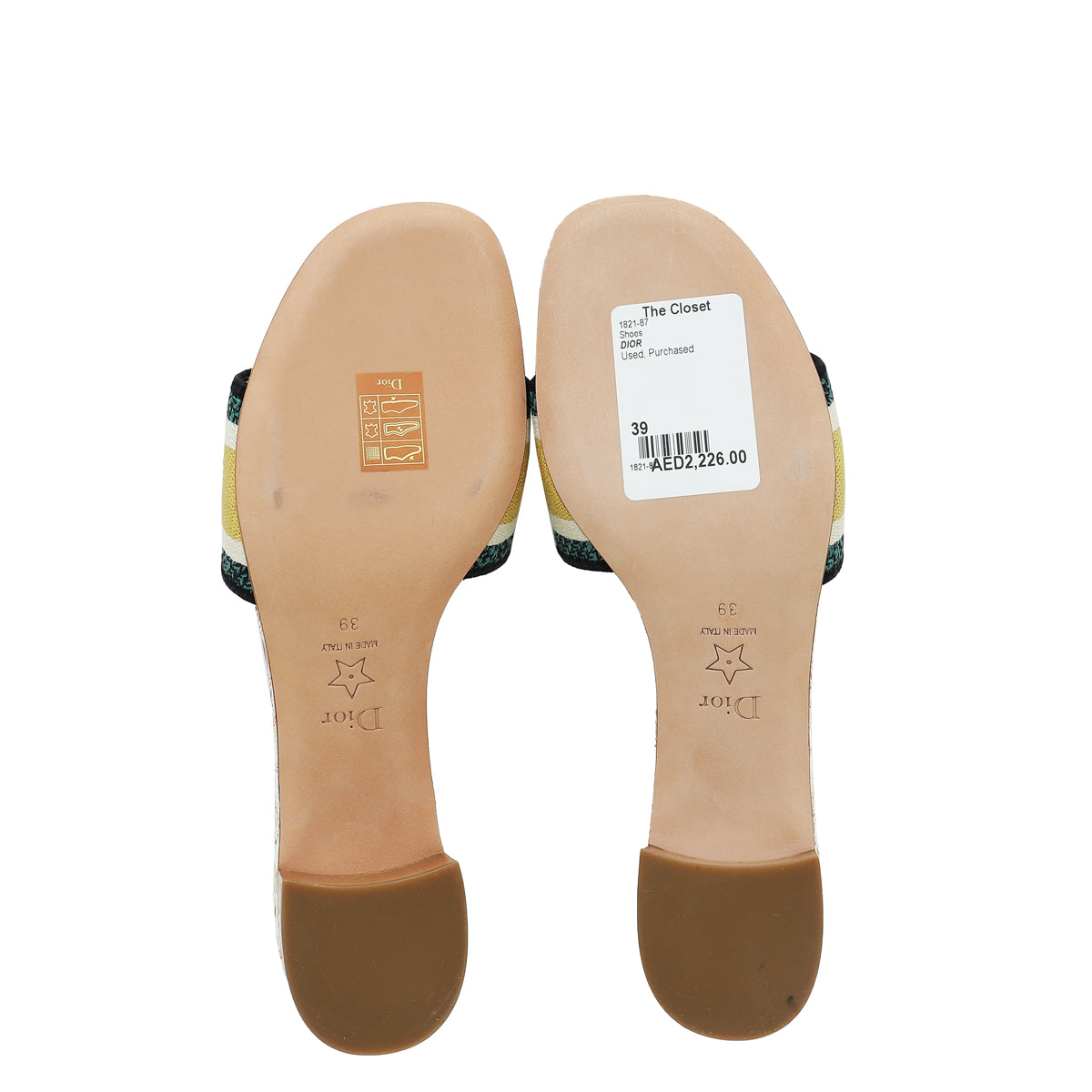Christian Dior Multicolor Dway Embroidered Heeled Mules 39