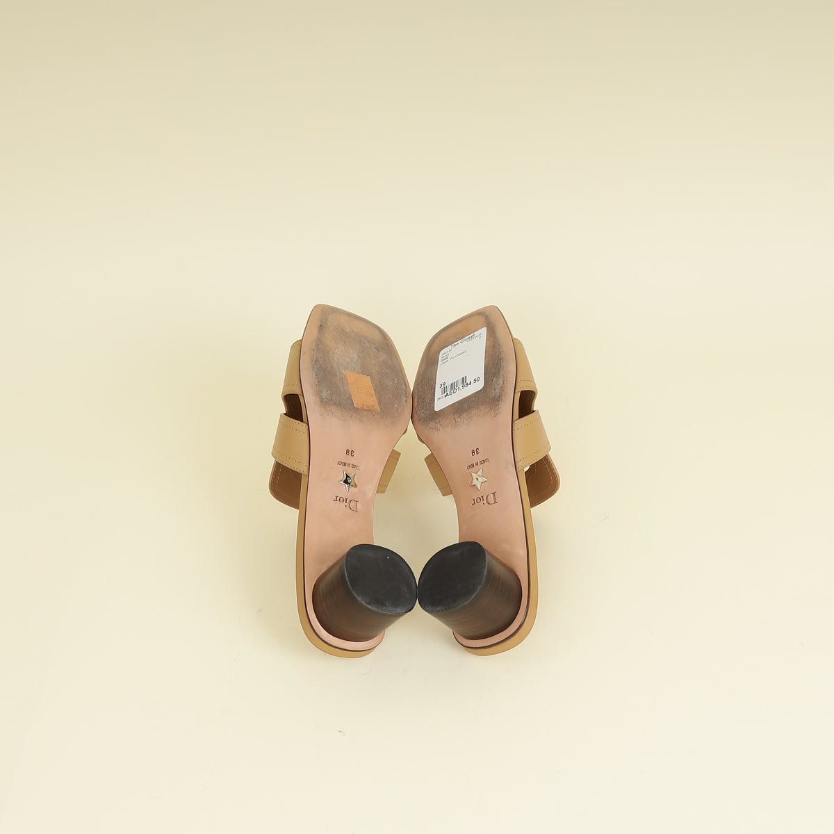 Christian Dior Beige 30 Montaigne Heeled Slide Mules 39