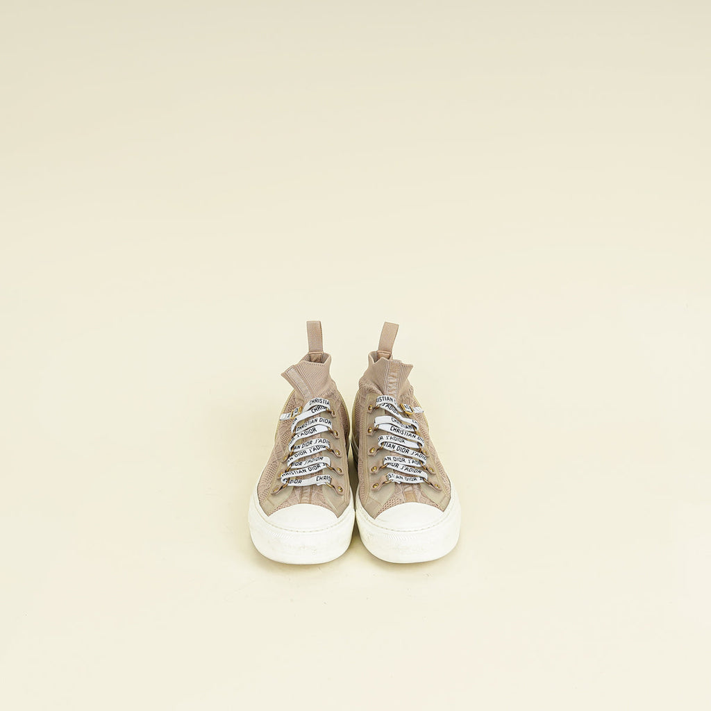 Christian Dior Beige Cannage Knit Fabric Walk'n'Dior Sneaker 39