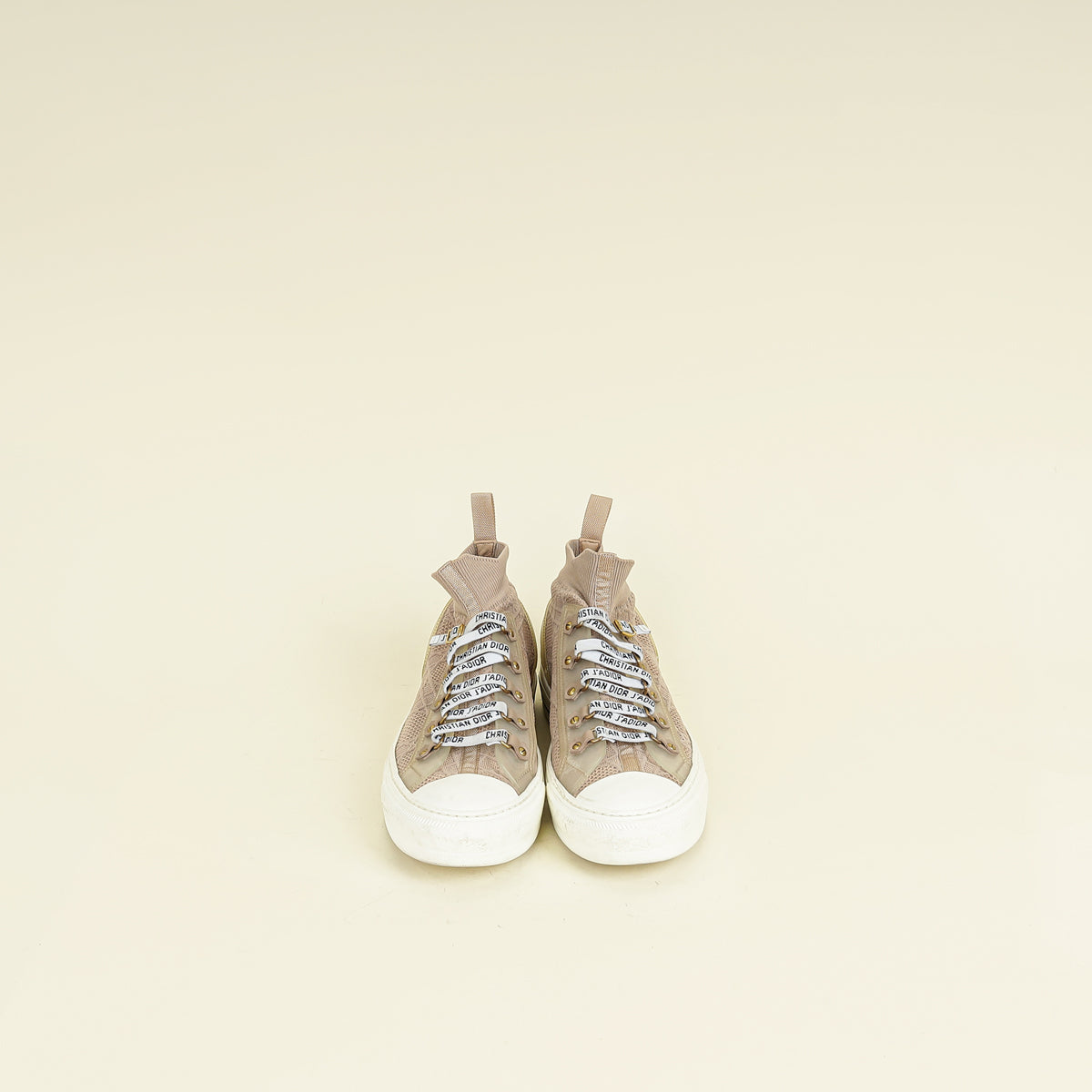 Christian Dior Beige Cannage Knit Fabric Walk'n'Dior Sneaker 39