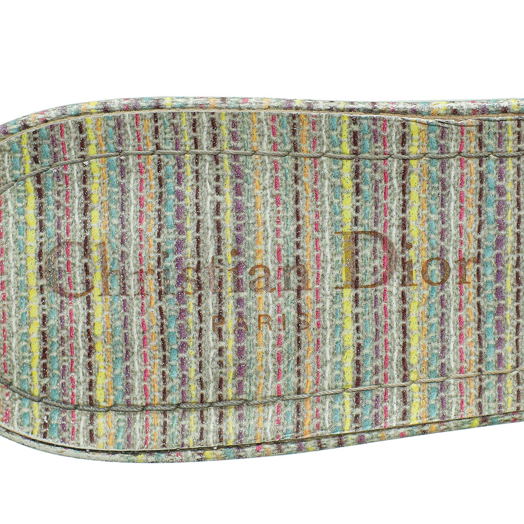 Christian Dior Gold Multicolor Dway Heeled Slide Sandals 39
